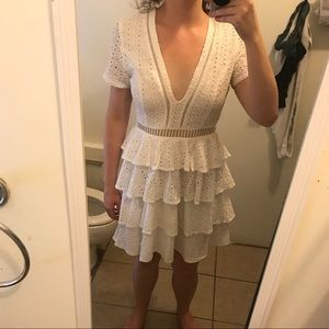 PrettyLittleThing white eyelet mini dress